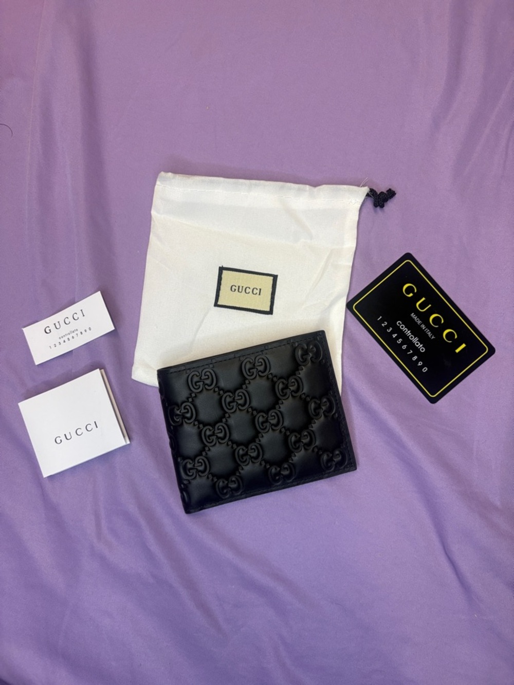 Gucci Black Embossed GG Leather Wallet - Picture 2 of 6